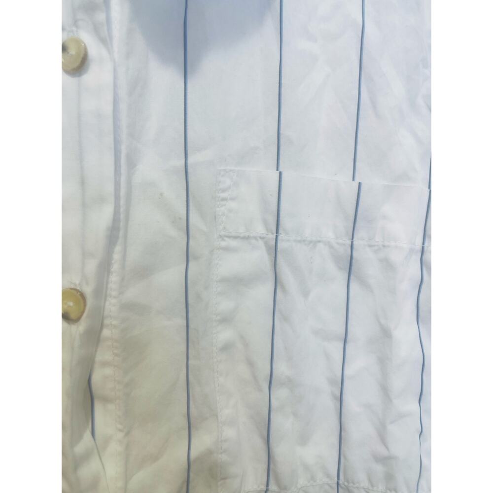 DONNI White Blue Striped Sleeveless Collared Neckline Button Front Dress Size L - Picture 8 of 11